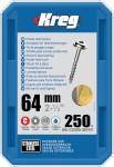 64 MM | 250 SZT. | STAL NIERDZEWNA | MAXI-LOC | GWINT GRUBY | WKRĘTY DO DREWNA KREG