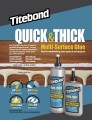 Titebond Quick & Thick jest doskonały do klejenia drewna oraz innych materiałów porowatych