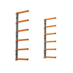 Regał wspornikowy dłużycowy | 6-poziomowy | Szaro-pomarańczowy