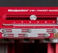 Kompaktowy przyrząd pomiarowy Woodpeckers z podziałką metryczną i calową do precyzyjnych ustawień w warsztacie